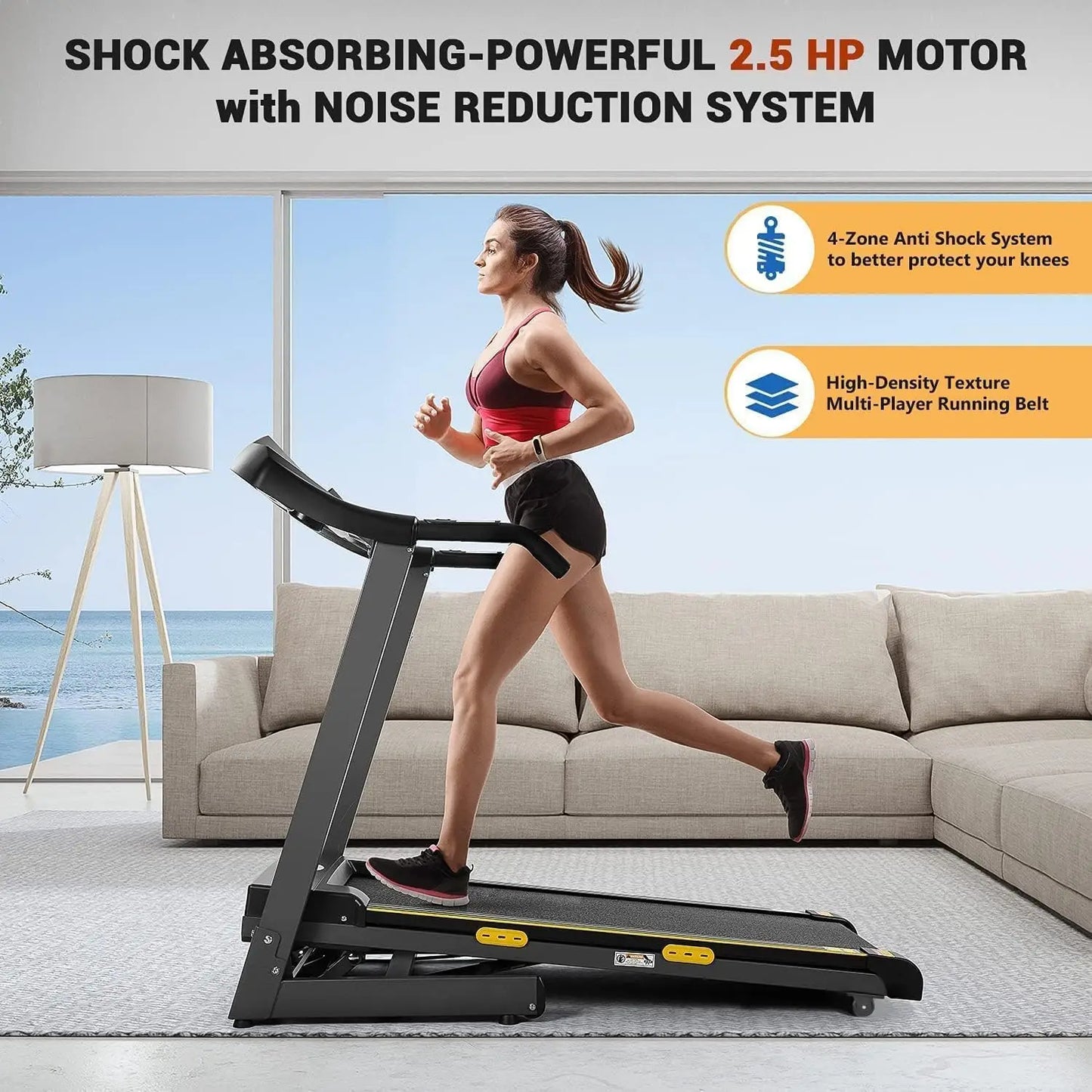Electric Treadmill with Auto Incline