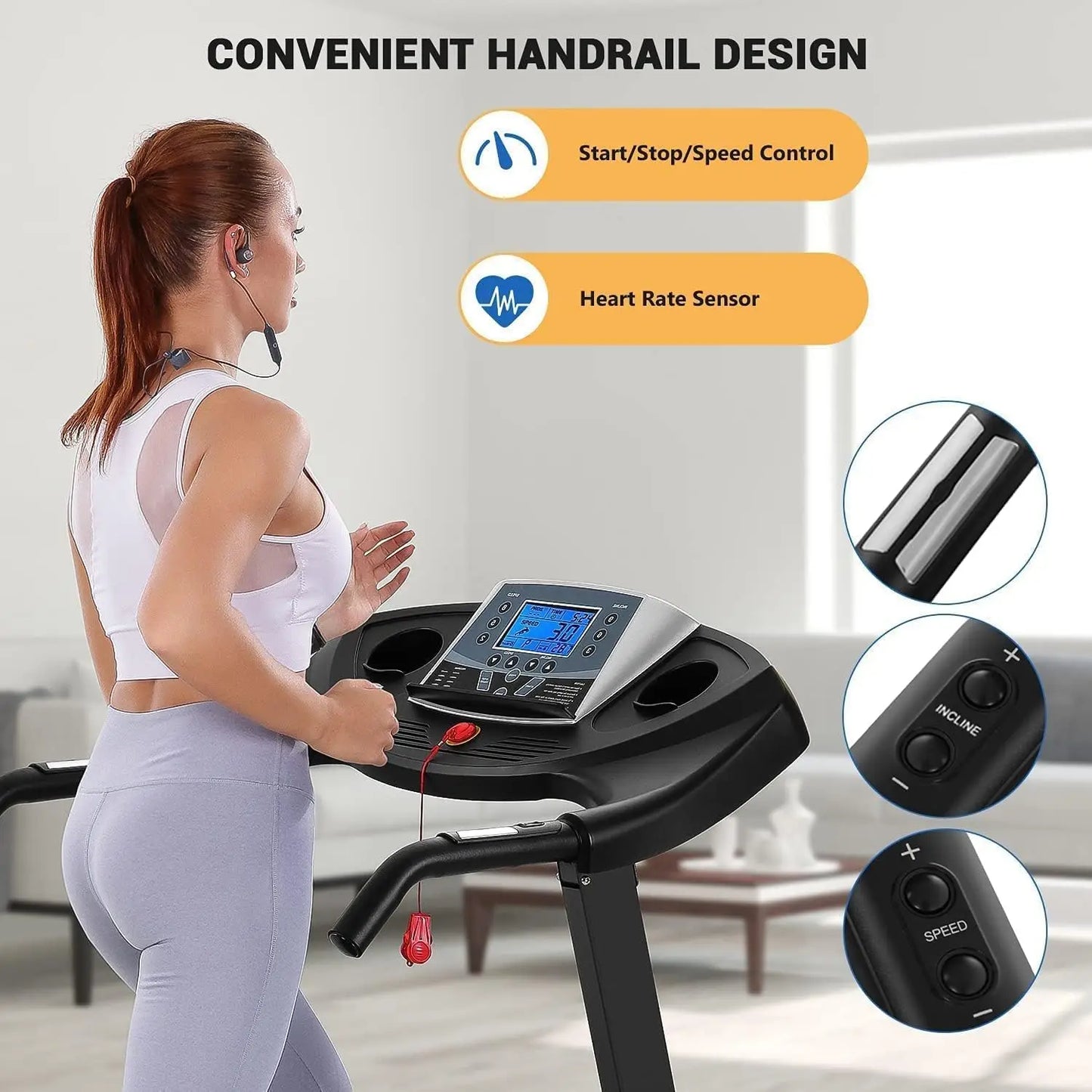 Electric Treadmill with Auto Incline