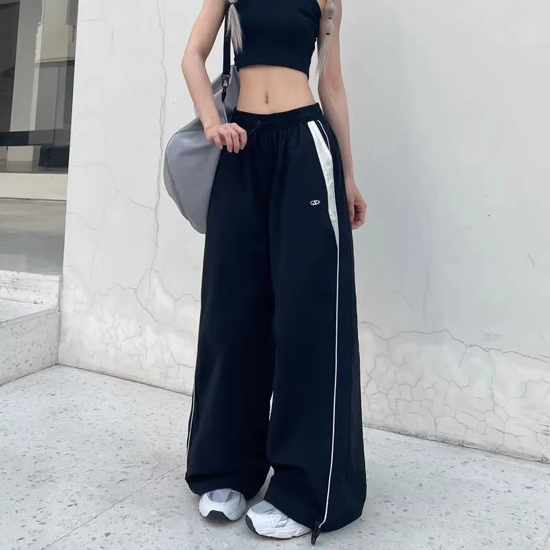 Vintage Wide Leg Pants – High Waist Baggy Trousers for Women