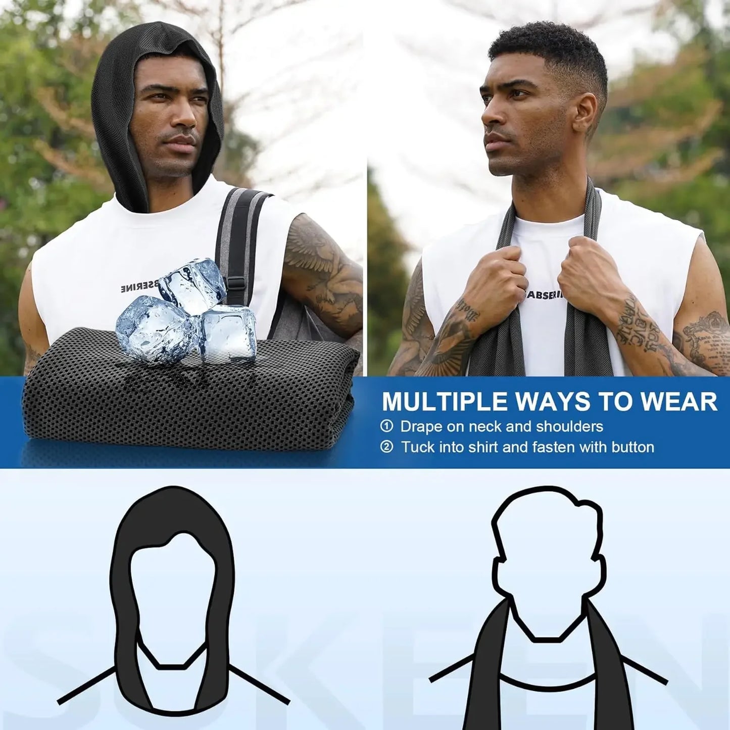 Cooling Hoodie Towel Scarf