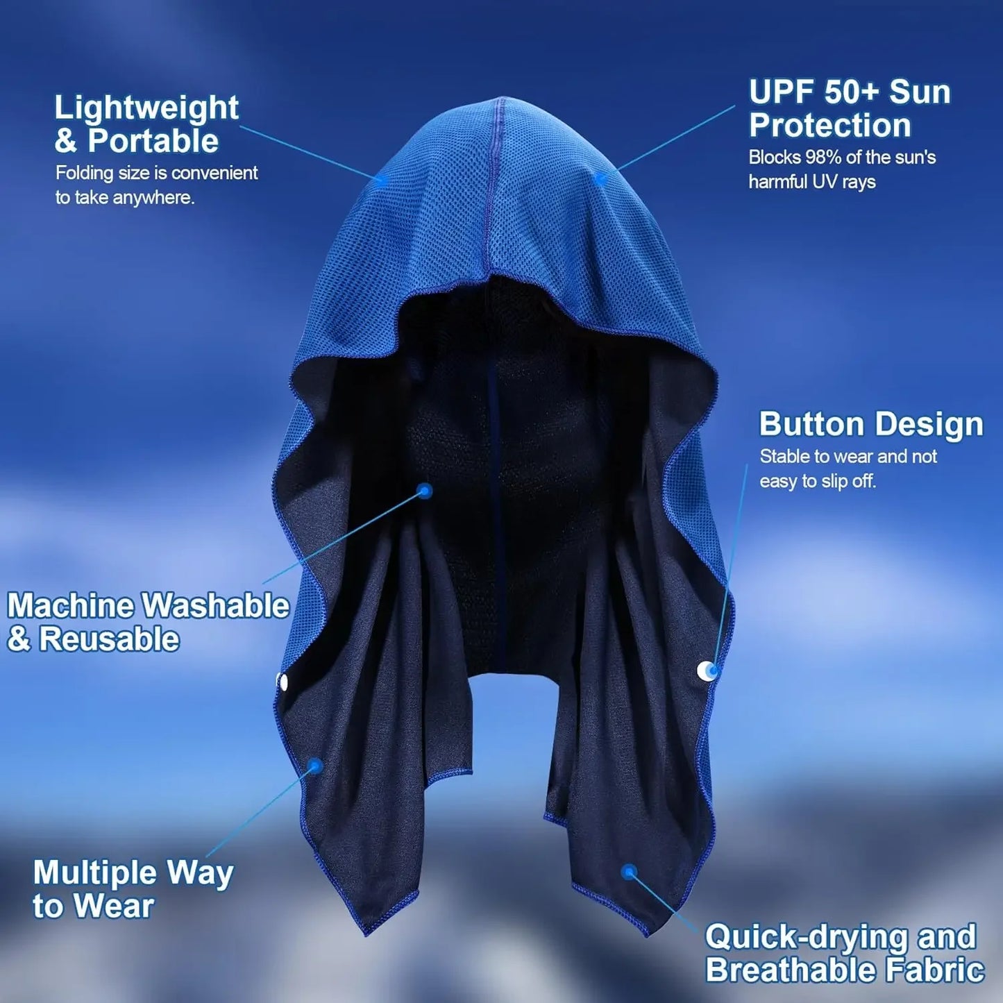 Cooling Hoodie Towel Scarf