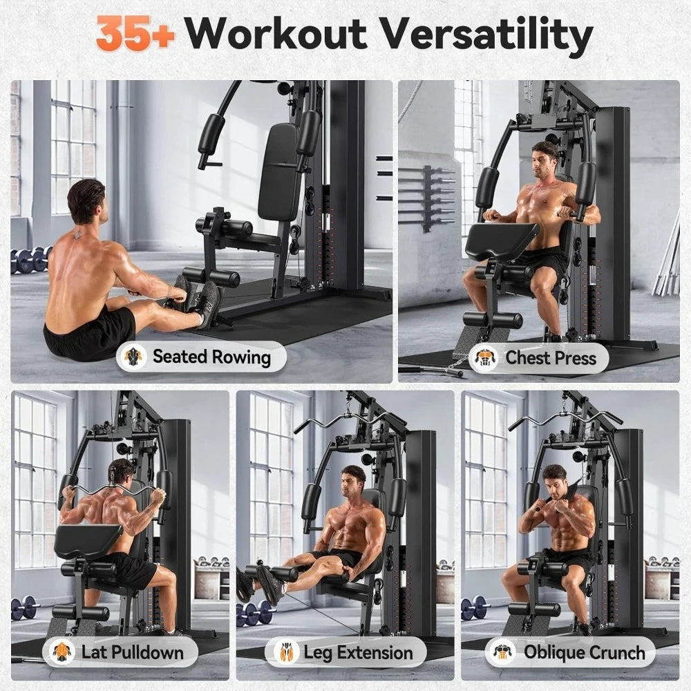 Full Body Training Equipment with 154LBS Weight Stack & Pulley System