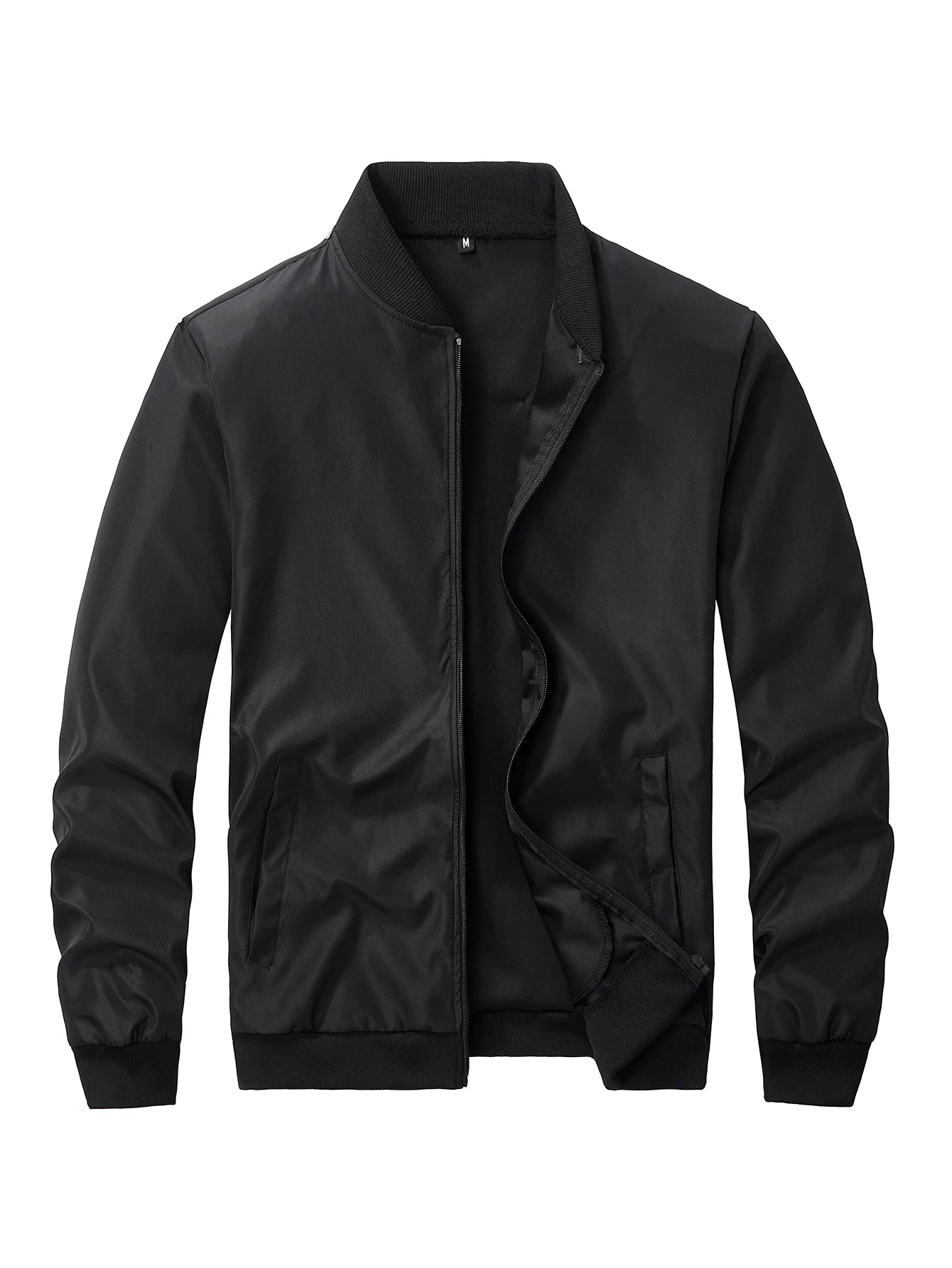 Spring/Autumn Men’s Solid Color Baseball Collar Jacket