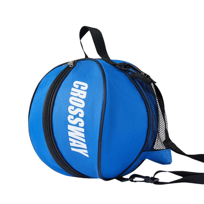 Basketball/Soccer Carrier with Shoulder Strap & 2 Side Mesh Pockets