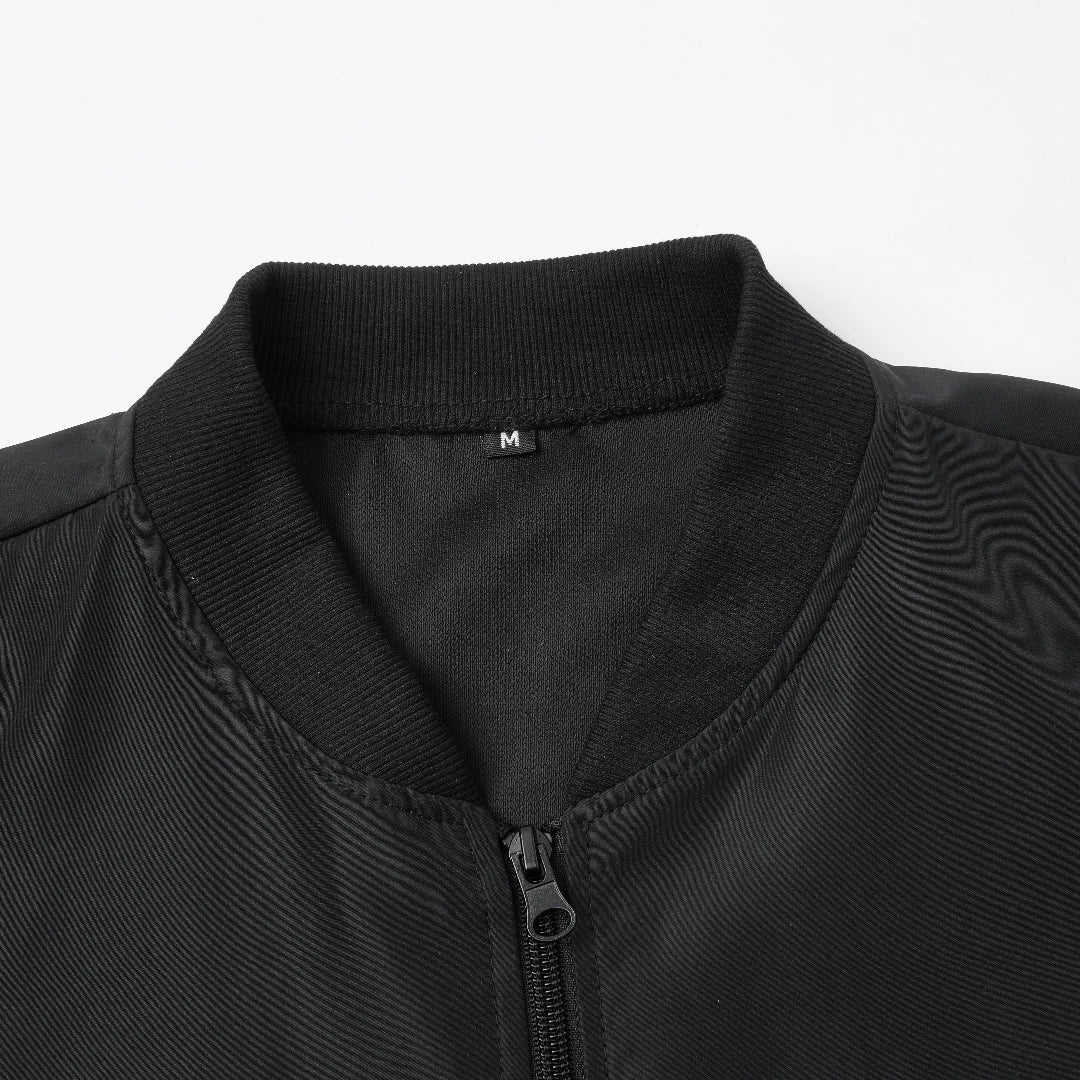 Spring/Autumn Men’s Solid Color Baseball Collar Jacket