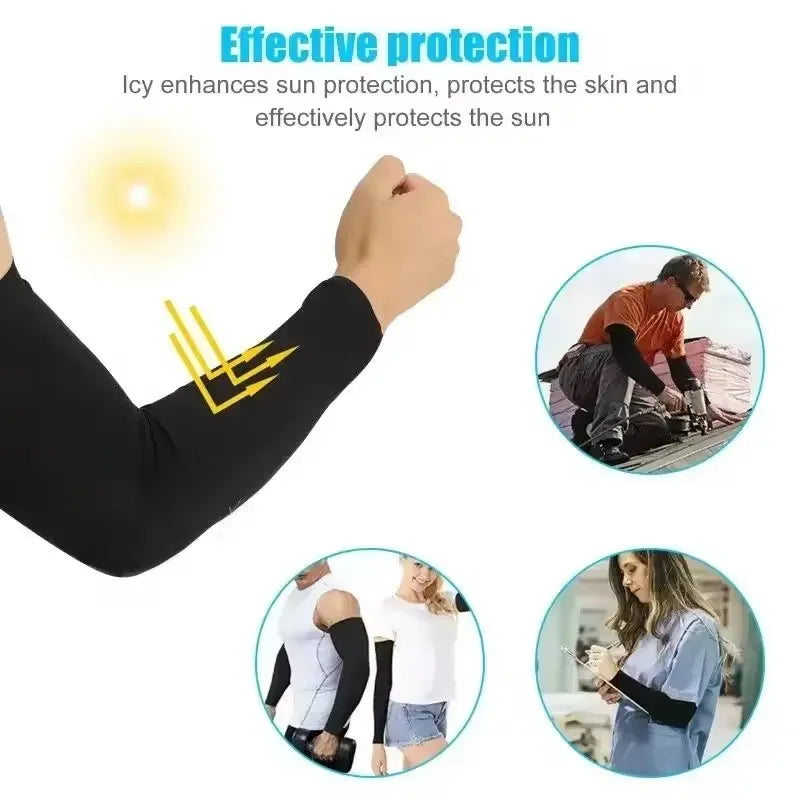 1 Pair UV Protection Cooling Arm Sleeves for Outdoor Sports