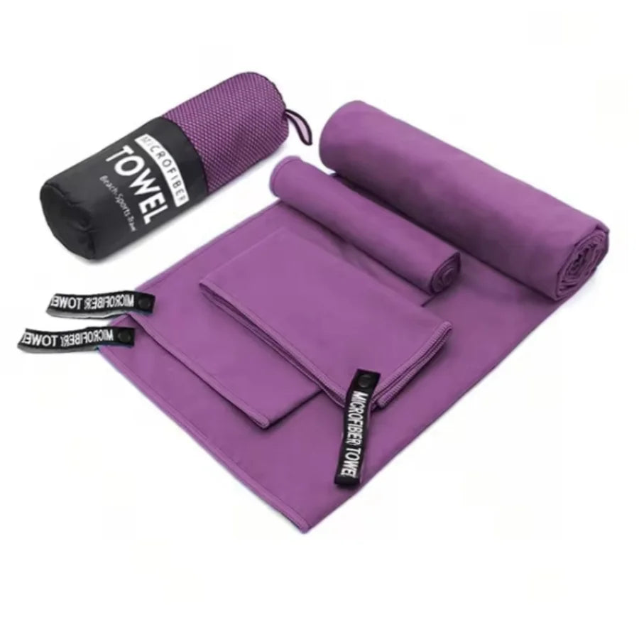 Microfiber Travel Towel Set – 3-in-1 Quick Dry Gym-Towels