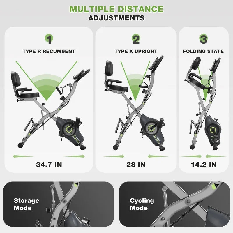 Exercise Bike – 5-in-1 Foldable Stationary Bike