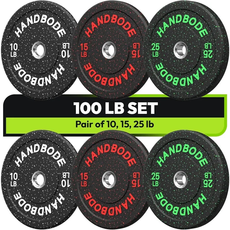 High-Bounce Bumper Plates Set (2-inch-hole) – 45-300lb for Home Gym