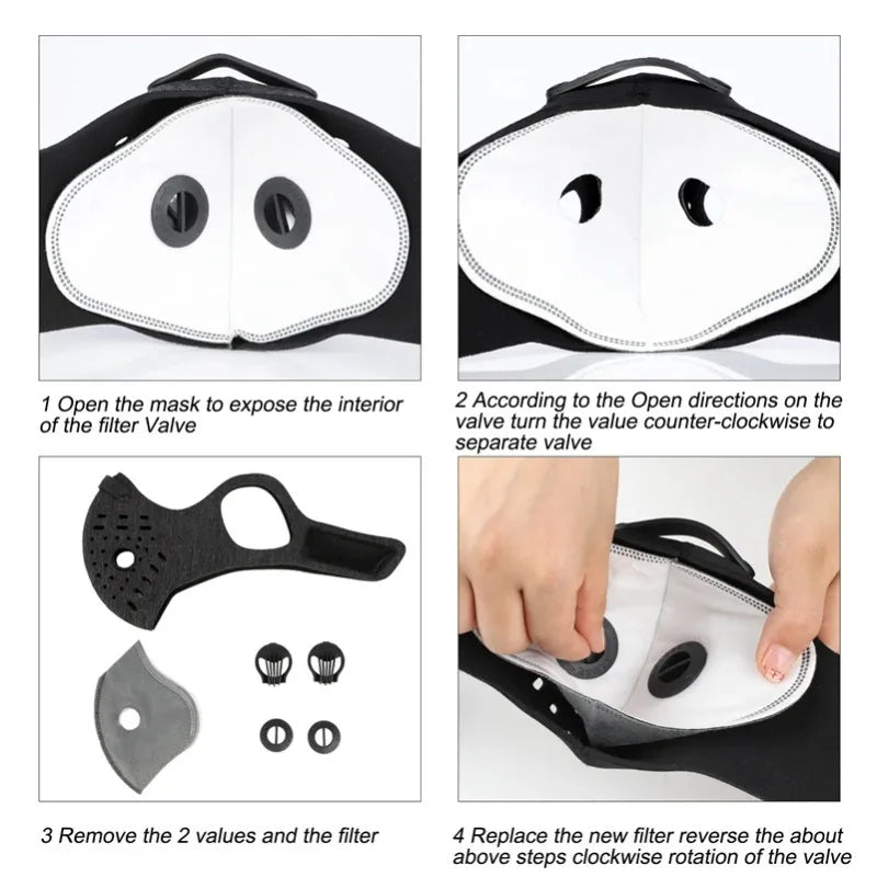 Outdoor Sport Training Mask with Carbon Filter