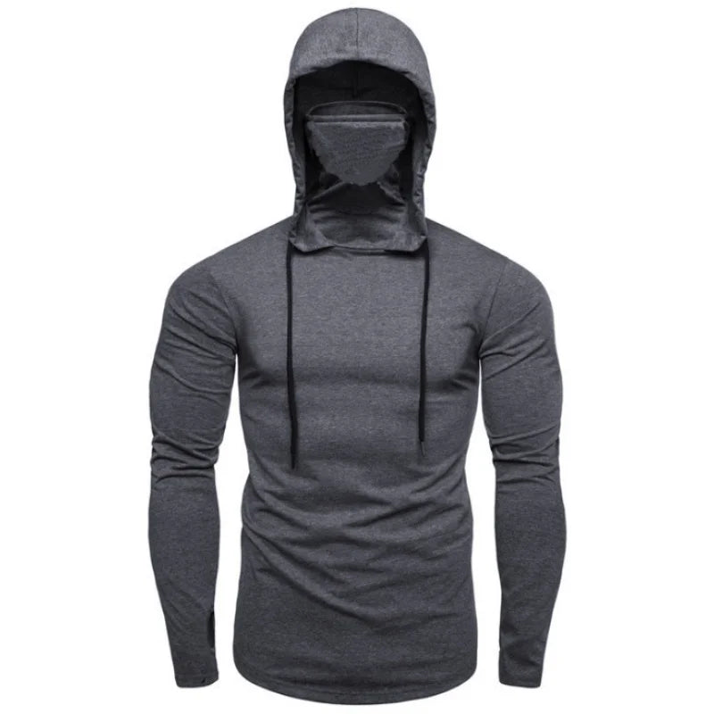 Gym Thin Short Sleeve Hoodie with Mask