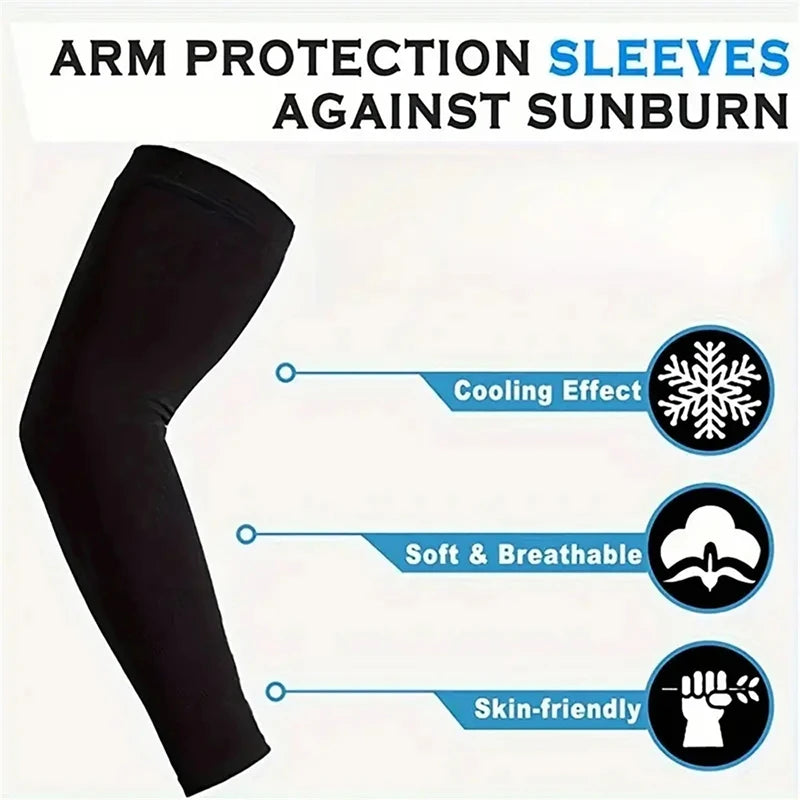 1 Pair UV Protection Cooling Arm Sleeves for Outdoor Sports