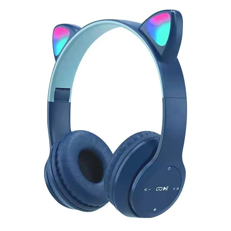 Wireless Bluetooth Headphones with LED Cat Ears