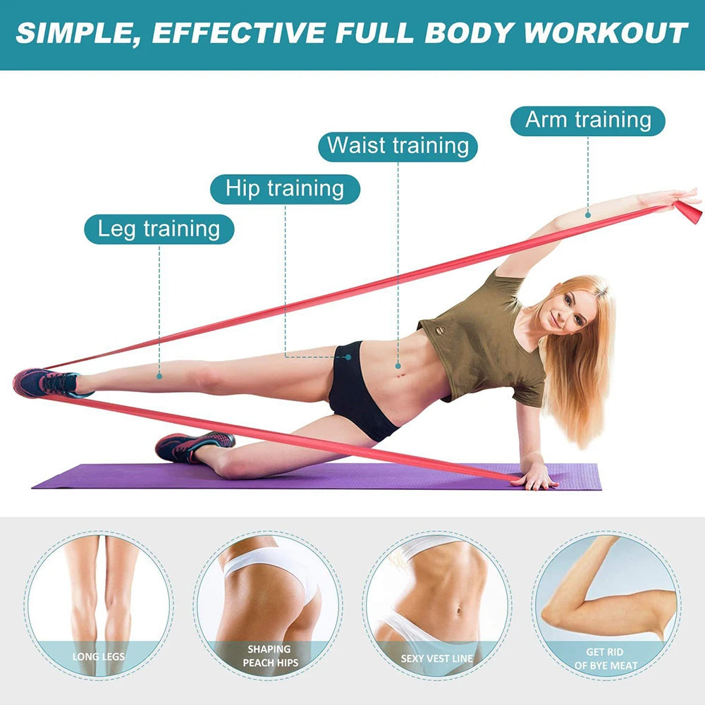 Yoga & Pilates Fitness Training Elastic Bands for Home Exercise