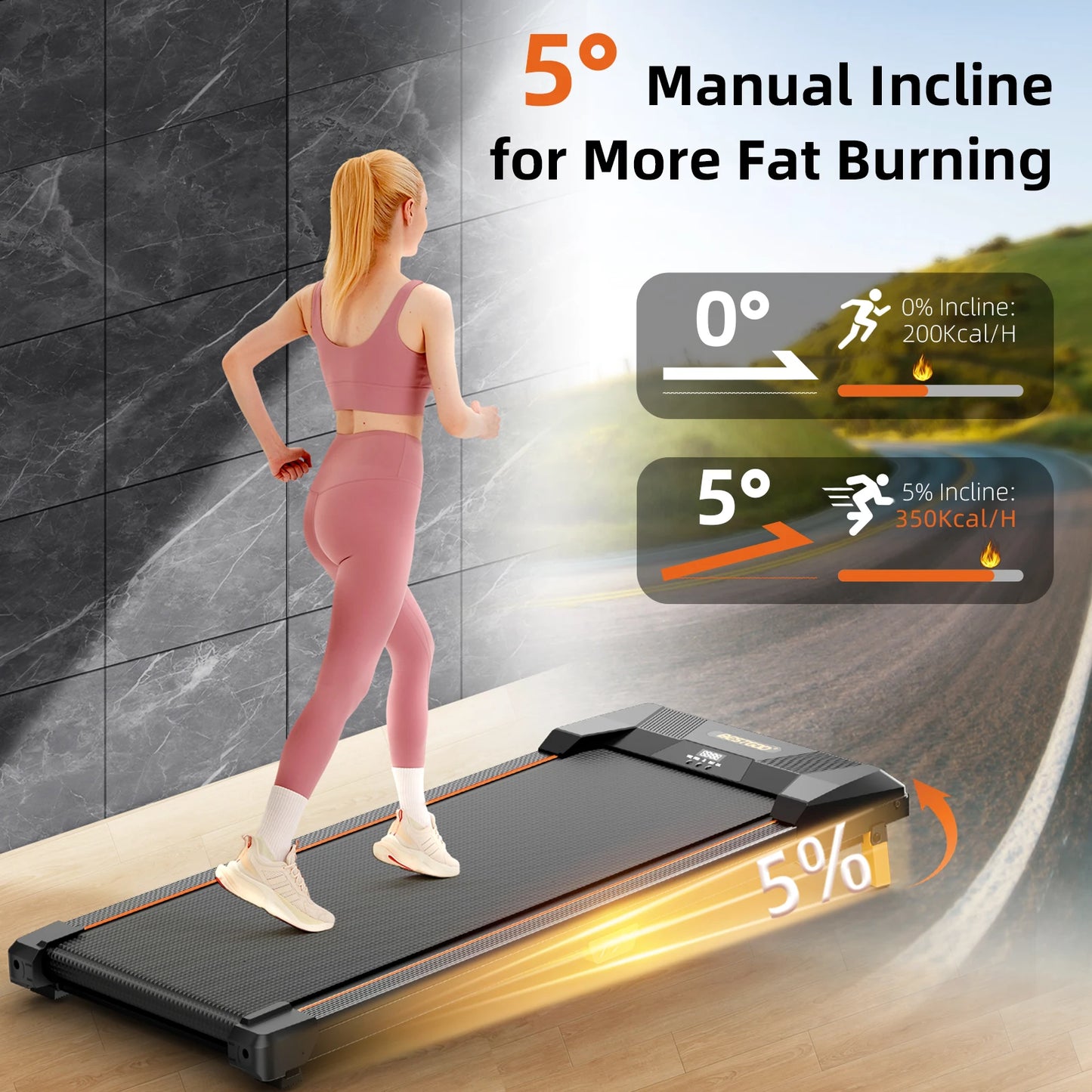 Compact Under Desk Treadmill - 330lbs Weight Capacity