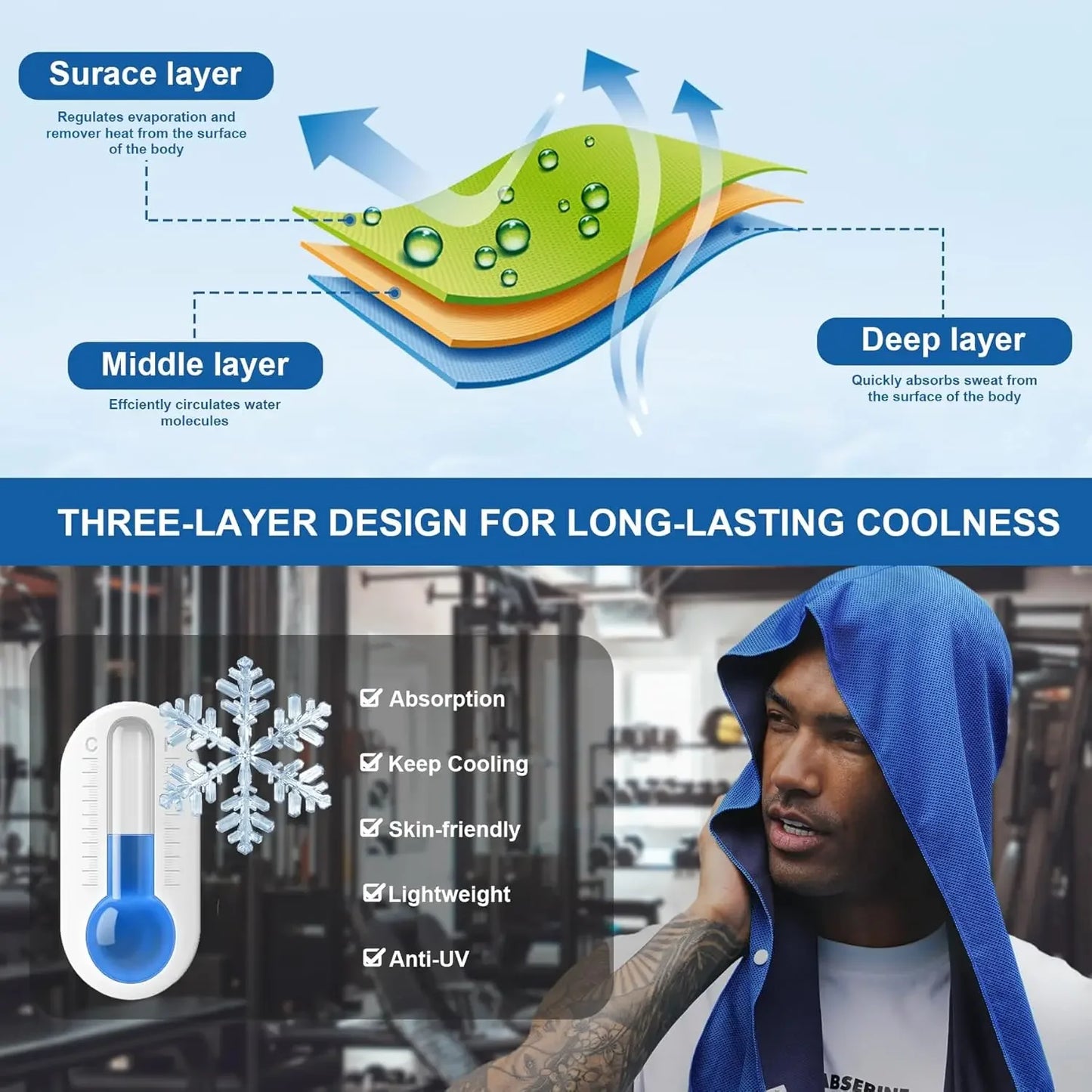 Cooling Hoodie Towel Scarf