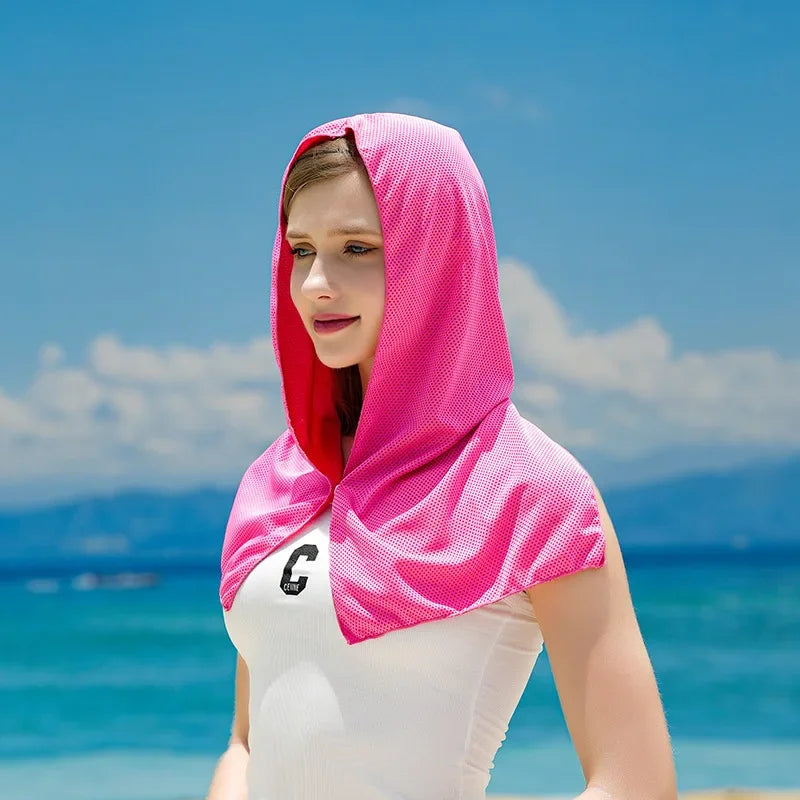 Cooling Hoodie Towel Scarf