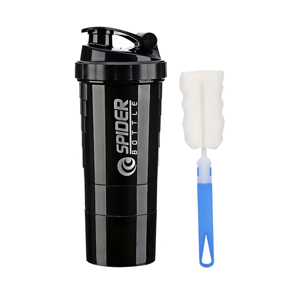 Multi-Layer Shaker Cup | 3-in-1 Protein Bottle for Gym & Bodybuilding
