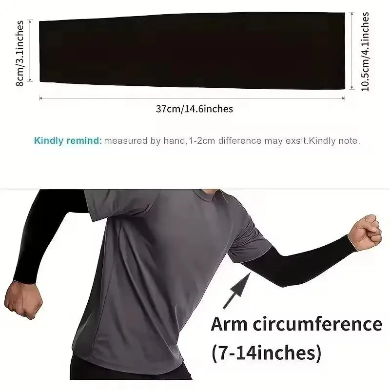 1 Pair UV Protection Cooling Arm Sleeves for Outdoor Sports