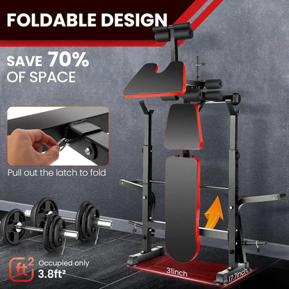 Adjustable 6-in-1 Weight Bench Set