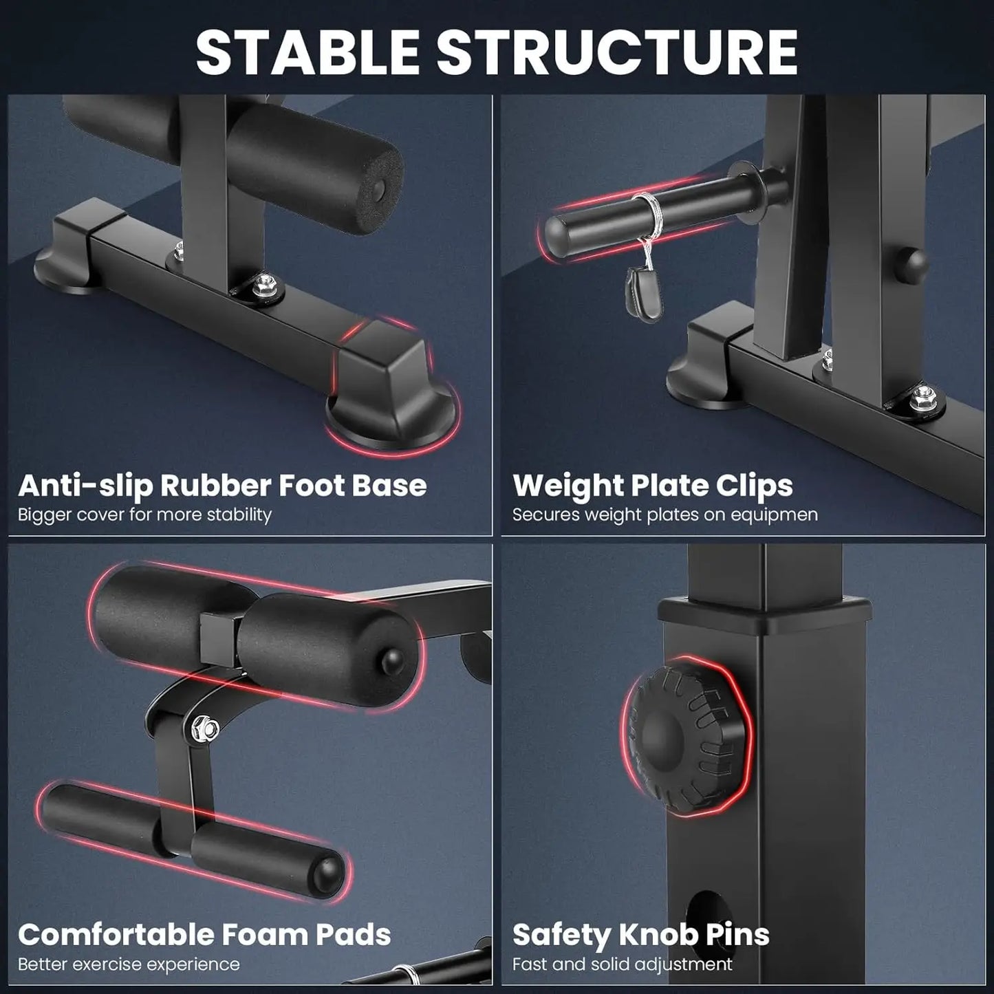 Adjustable 6-in-1 Weight Bench Set