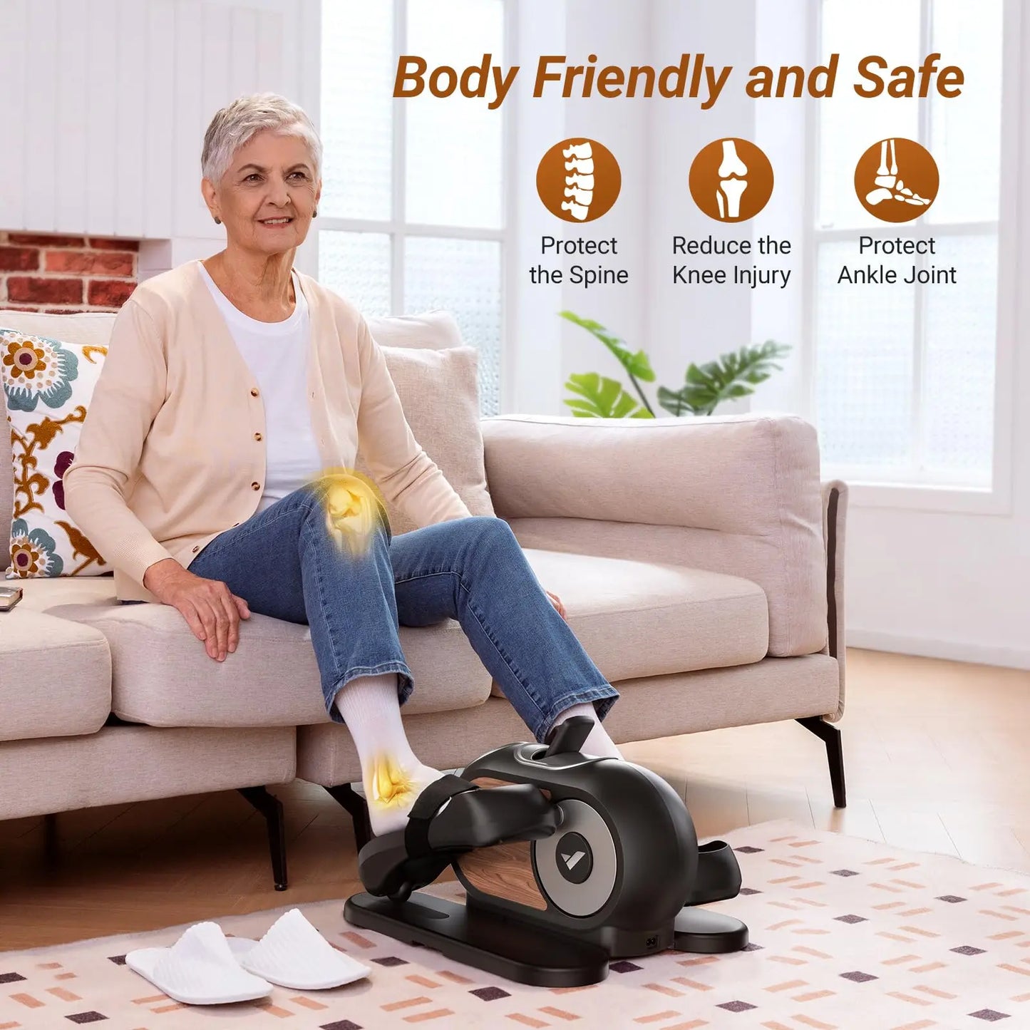 Under Desk Elliptical Machine - Portable Ellipse Leg Exerciser