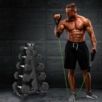 5-Tier Dumbbell Rack – Space-Saving A-Frame Weight Tree for Home Gym