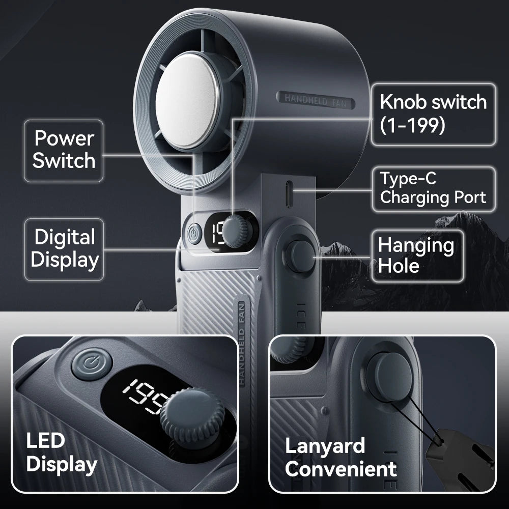Portable Mini Fan with Adjustable Speeds