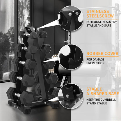5-Tier Dumbbell Rack – Space-Saving A-Frame Weight Tree for Home Gym