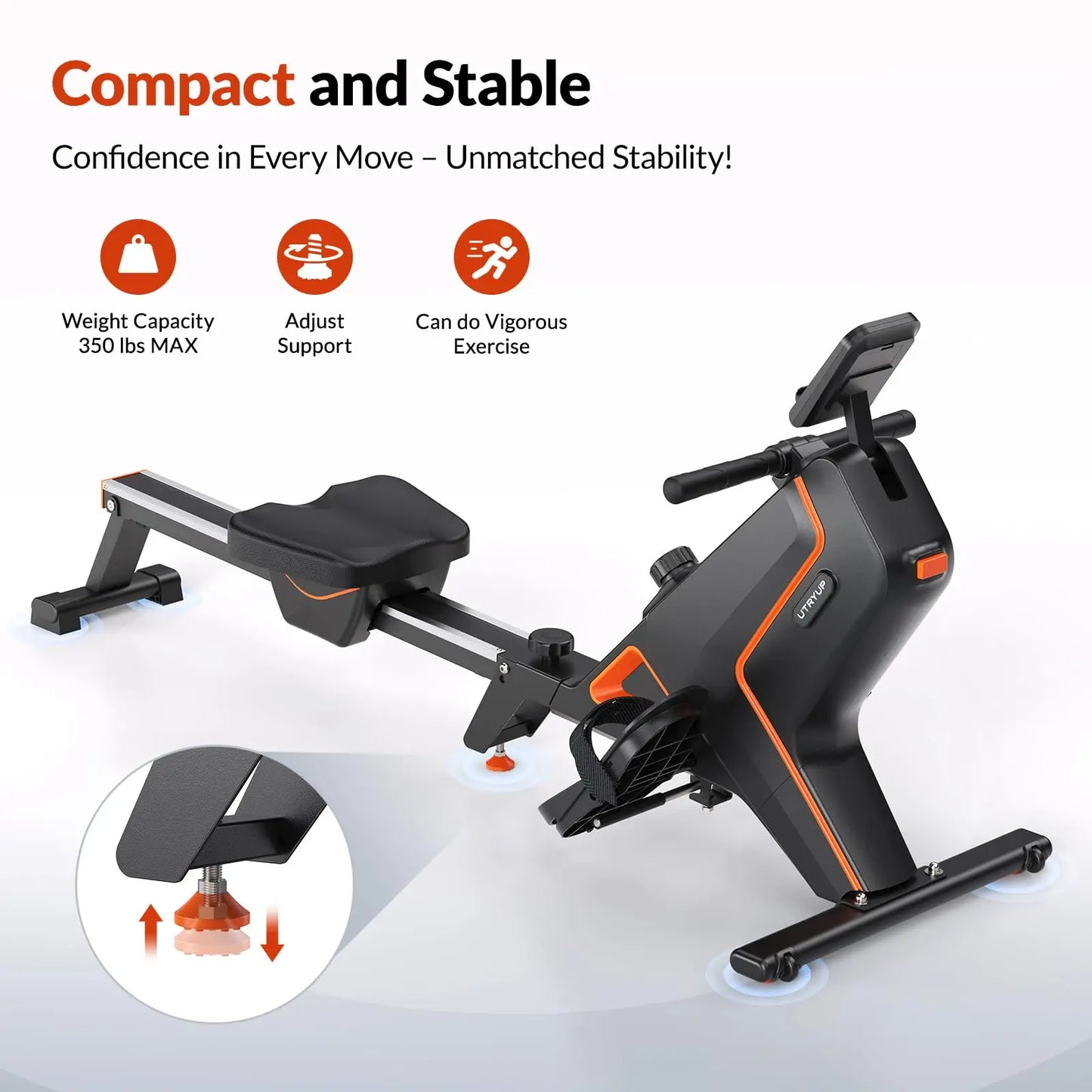 Rowing Machine – Compact, Foldable, Quiet Magnetic