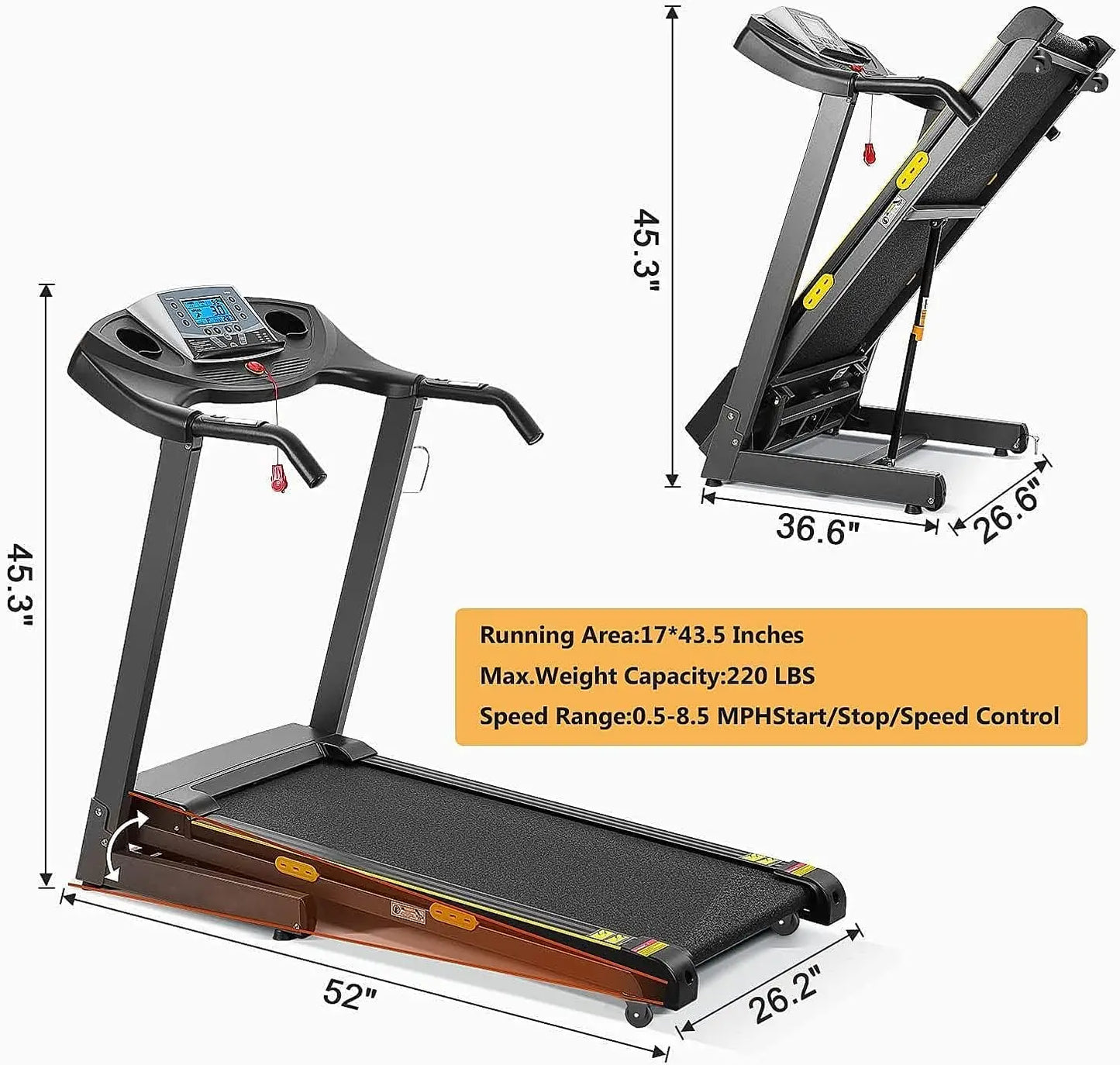 Electric Treadmill with Auto Incline
