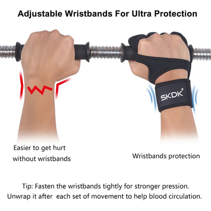 Weight Lifting Fitness Gloves With Wrist Wraps Silicone Gel