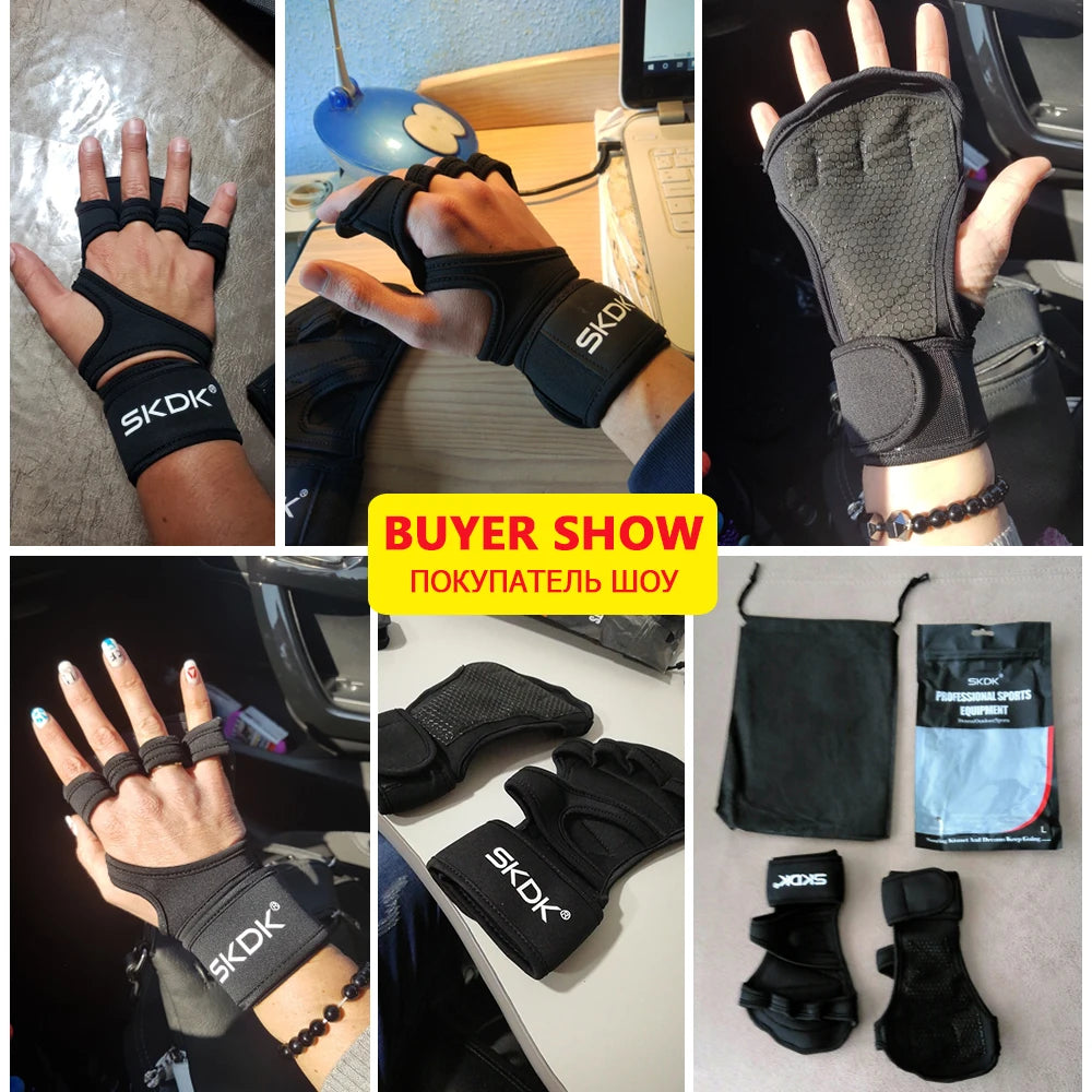 Weight Lifting Fitness Gloves With Wrist Wraps Silicone Gel