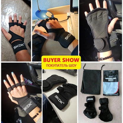 Weight Lifting Fitness Gloves With Wrist Wraps Silicone Gel