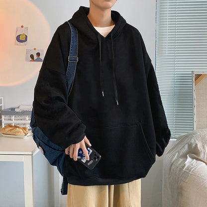 Solid Color Pocket Hoodies