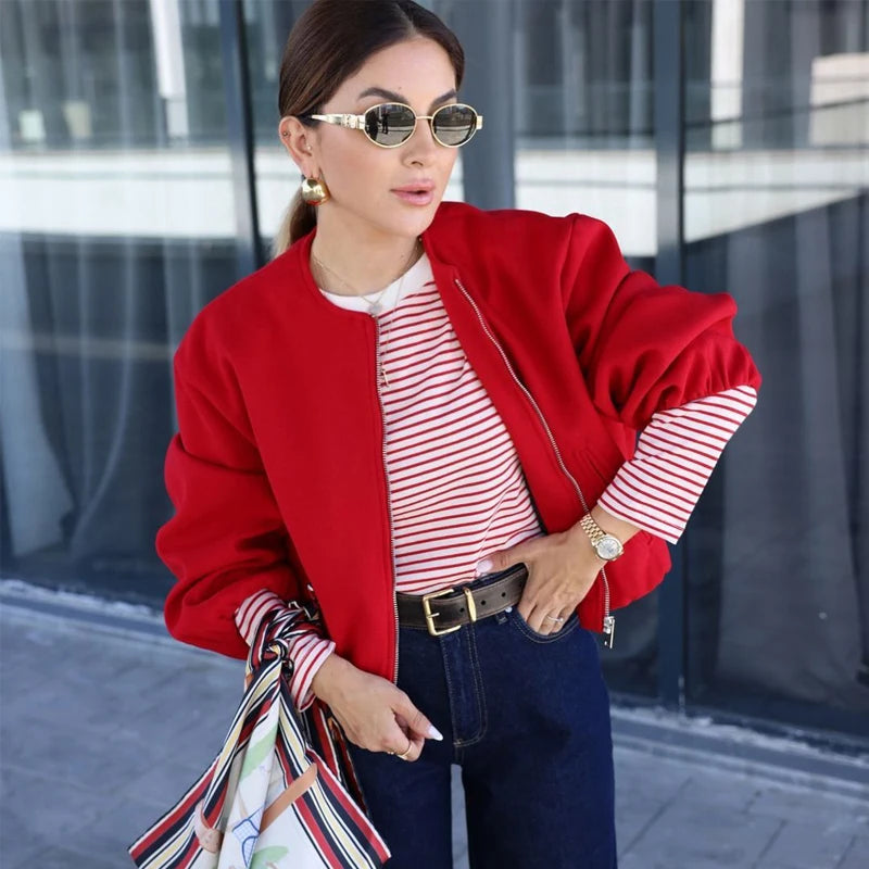 Women’s Zipper Bomber Jacket