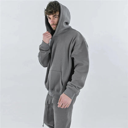 Cotton Hoodie & Pants Set – Fitness Bodybuilding Sweatshirt