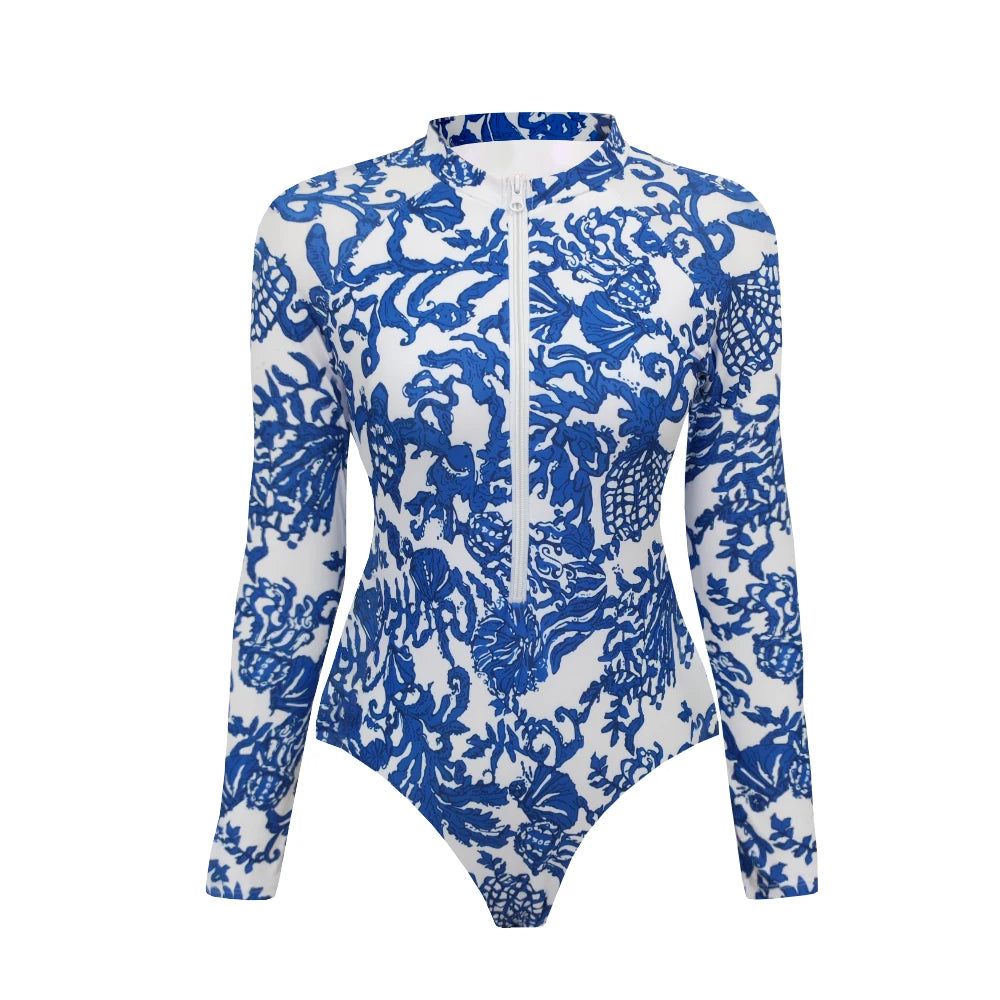 Women's Long Sleeve One-Piece Surf Swimsuit