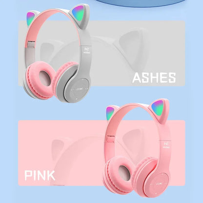 Wireless Bluetooth Headphones with LED Cat Ears