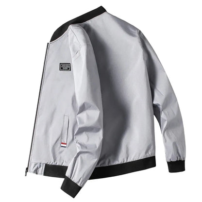 Men’s Fashion Windproof Jacket – Solid Color Coat with Zipper