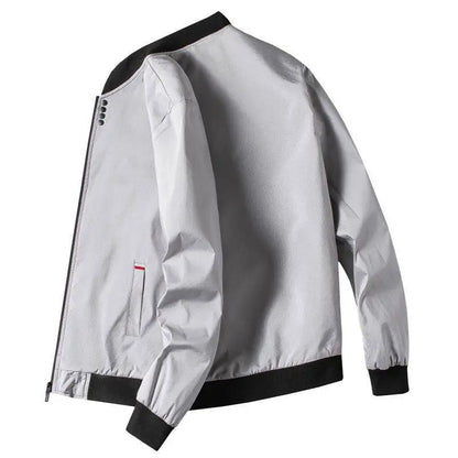Men’s Fashion Windproof Jacket – Solid Color Coat with Zipper
