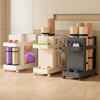 Large Capacity Sports Equipment Storage Rack with Wheels