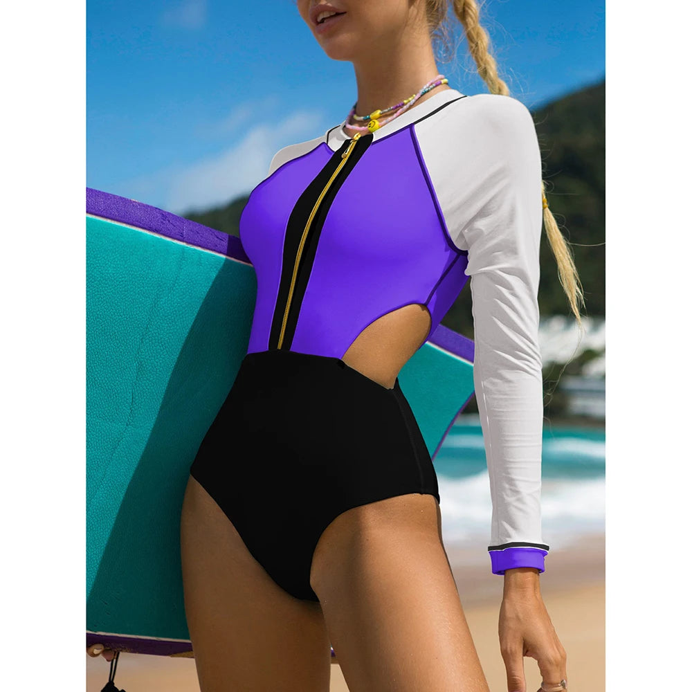 Women's Long Sleeve One-Piece Surf Swimsuit