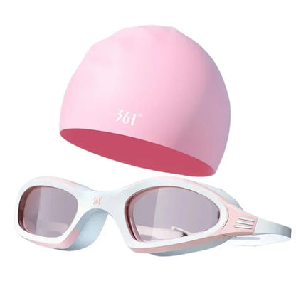 Professional Swimming Goggles & Silicone Cap