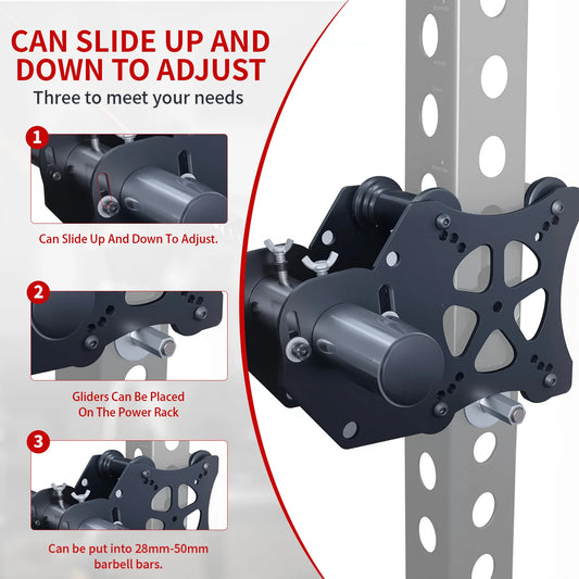 Power Rack Pulley System for Cable Crossover, Squat & Bench Press (Fits 1"/2" Barbells)