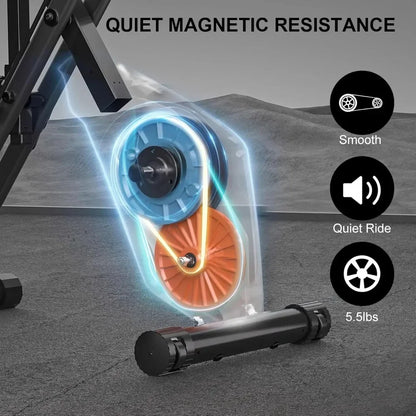 Foldable Exercise Bike - LCD Display for Home Fitness