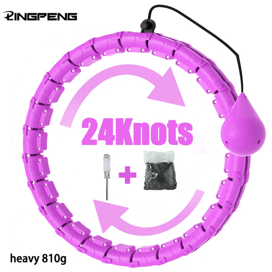 2-in-1 Adjustable Fitness Hoop with Detachable Knots for Plus Size Weight Loss