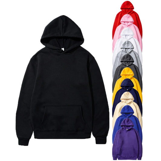 Solid Color Pocket Hoodies