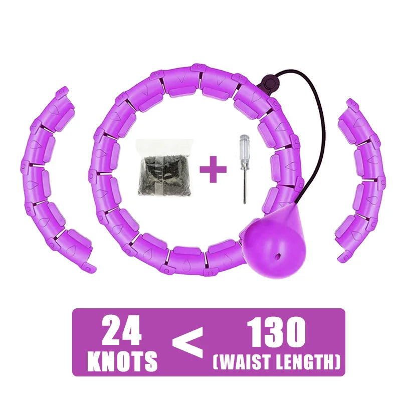 2-in-1 Adjustable Fitness Hoop with Detachable Knots for Plus Size Weight Loss