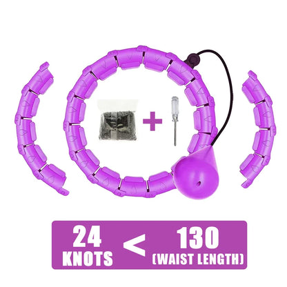 2-in-1 Adjustable Fitness Hoop with Detachable Knots for Plus Size Weight Loss